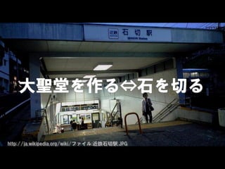 大聖堂を作る⇔石を切る
 