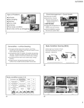 Basic small ruminant health 2023 handout | PDF