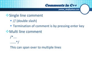 01 basic programming in c++ | PPT