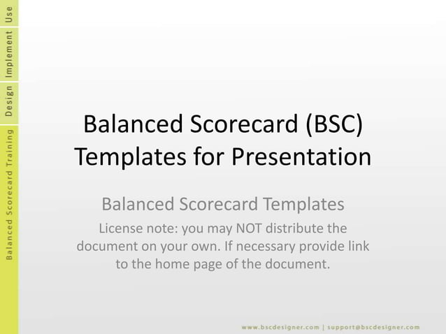 Balanced Scorecard Templates PPT