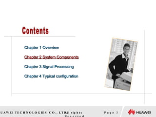 Page  Chapter 1 Overview Chapter 2 System Components Chapter 3 Signal Processing Chapter 4 Typical configuration Contents 