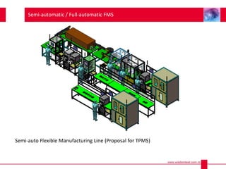 Semi-automatic / Full-automatic FMS
Semi-auto Flexible Manufacturing Line (Proposal for TPMS)
 