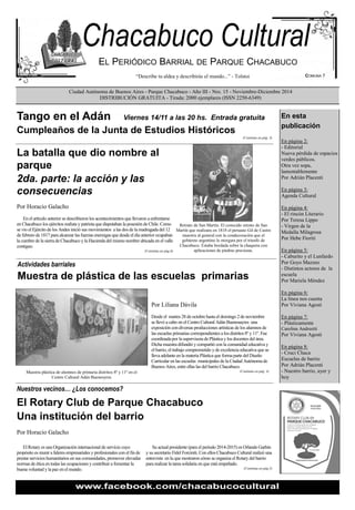 Periódico Chacabuco Cultural Nro 15 Noviembre-Diciembre Año III