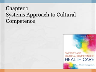 Chapter 1Chapter 1
Systems Approach to CulturalSystems Approach to Cultural
CompetenceCompetence
 