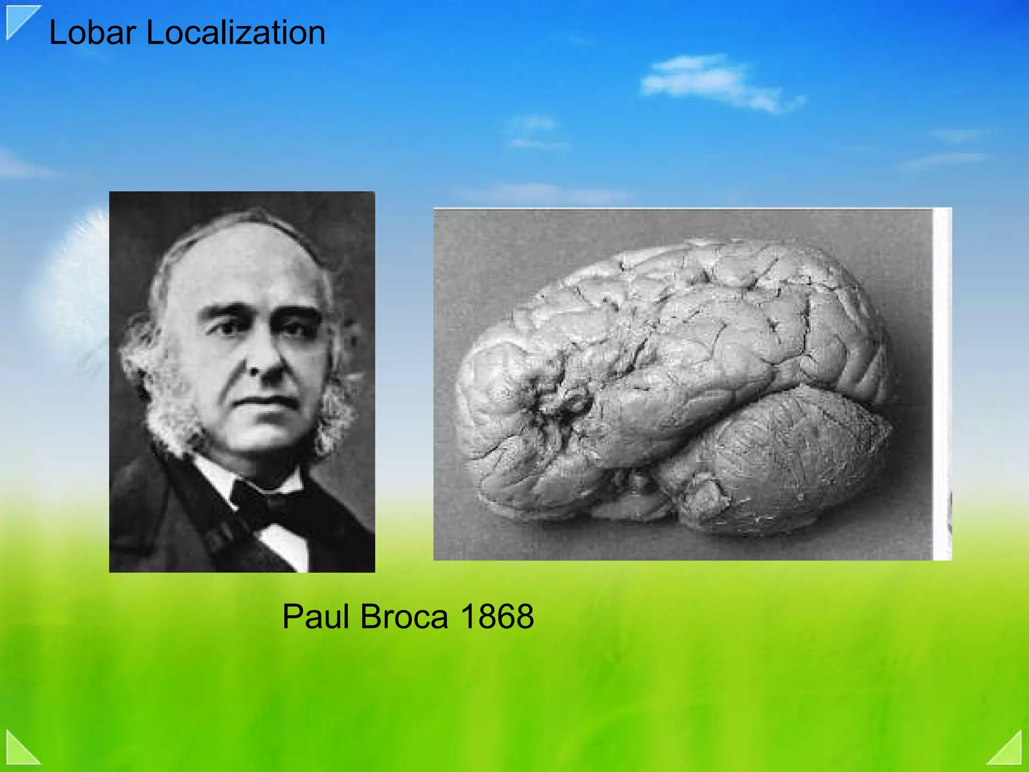 Lobar Localization Paul Broca 1868 