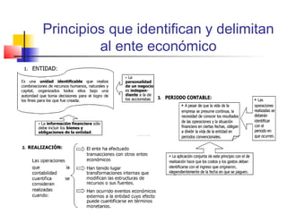 Principios que identifican y delimitan
al ente económico
 