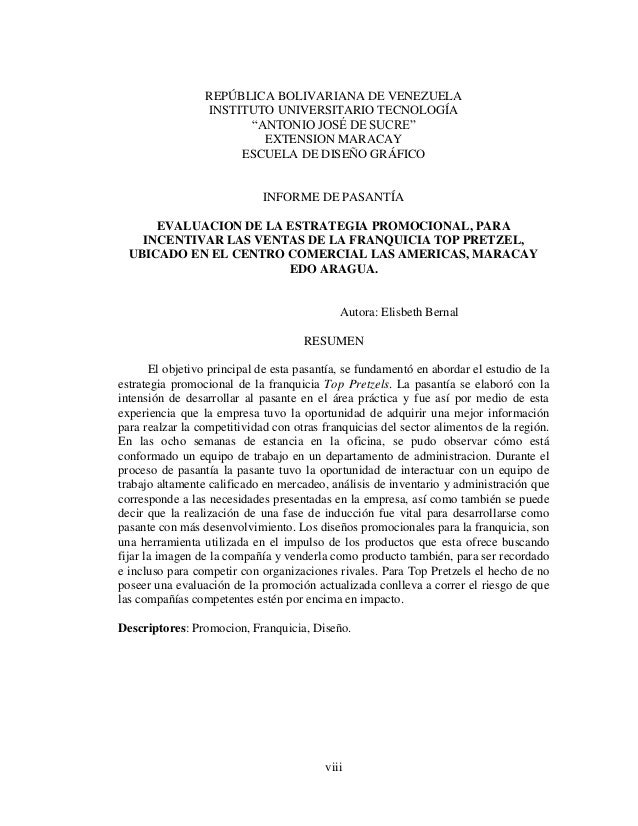 Contenido del modelo informe de pasantias IUTAJS