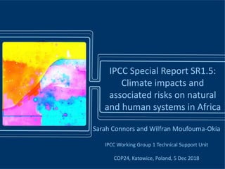 IPCC Special Report SR1.5:
Climate impacts and
associated risks on natural
and human systems in Africa
Sarah Connors and W...