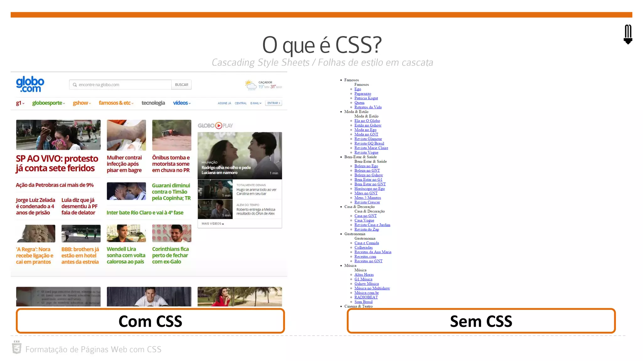 Com CSS Sem CSS
 