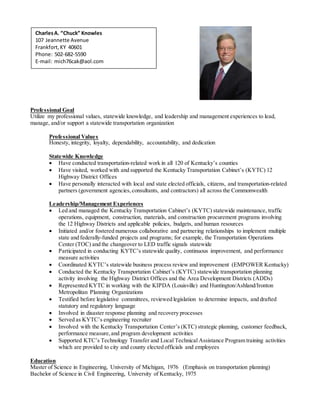 Current Resume - Transportation | DOCX
