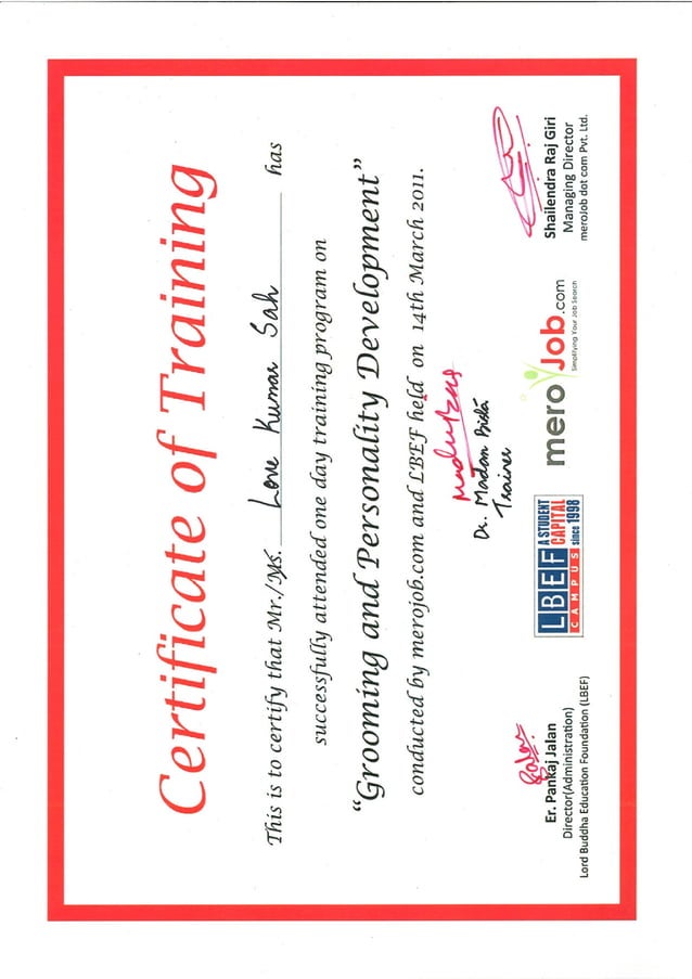 LBEF Grooming & Personality development PDF