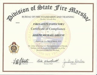 Firesafety Inspector Cert