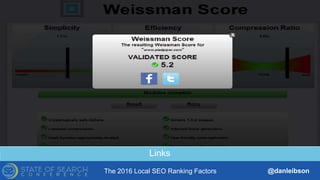 The 2016 Local SEO Ranking Factors @danleibson
THANK YOU!
SEE YOU AT THE NEXT #SMX
Reverse Engineering Google’s Local
Search Algorithm
Links
 