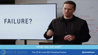 The 2016 Local SEO Ranking Factors @danleibson
THANK YOU!
SEE YOU AT THE NEXT #SMX
Reverse Engineering Google’s Local
Search Algorithm
What may not work?
 
