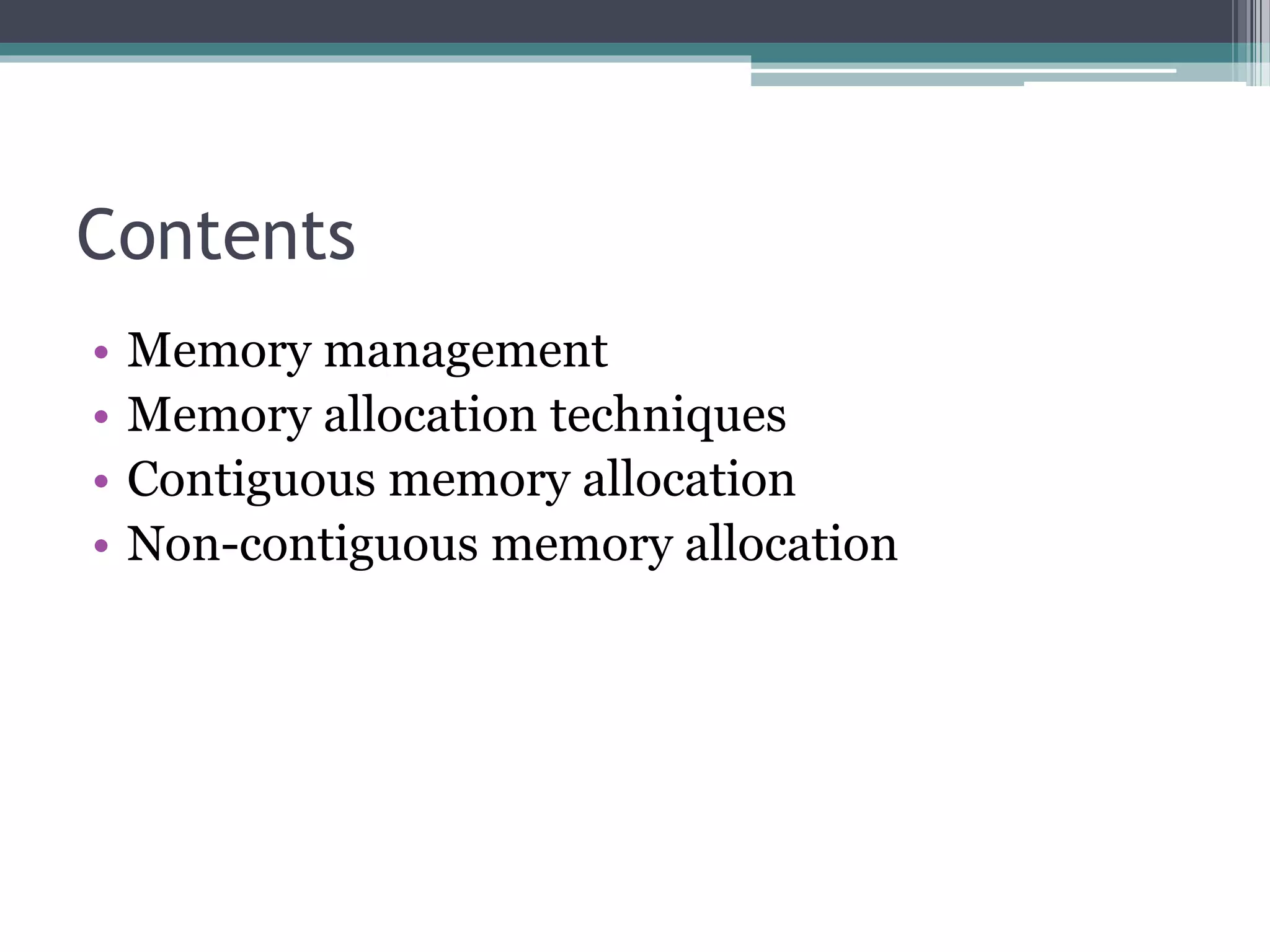 Managing Memory Allocation | PPT