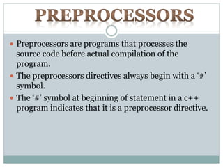 Preprocessor , IOSTREAM Library,IOMANIP Library | PPT