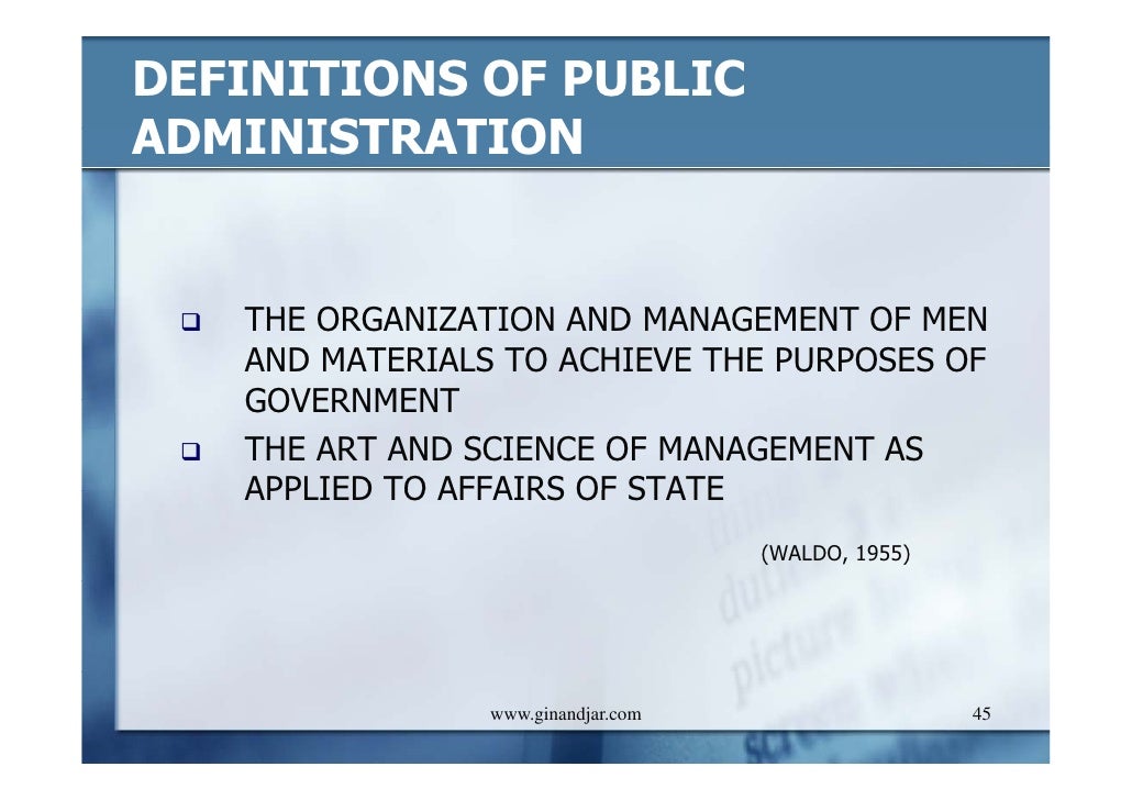 concepts and definitions public administration definitions