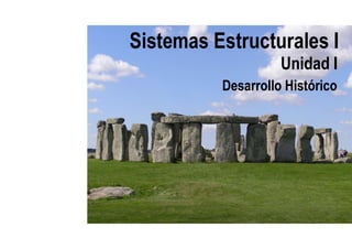 Sistemas Estructurales I
Unidad I
Desarrollo Histórico
 