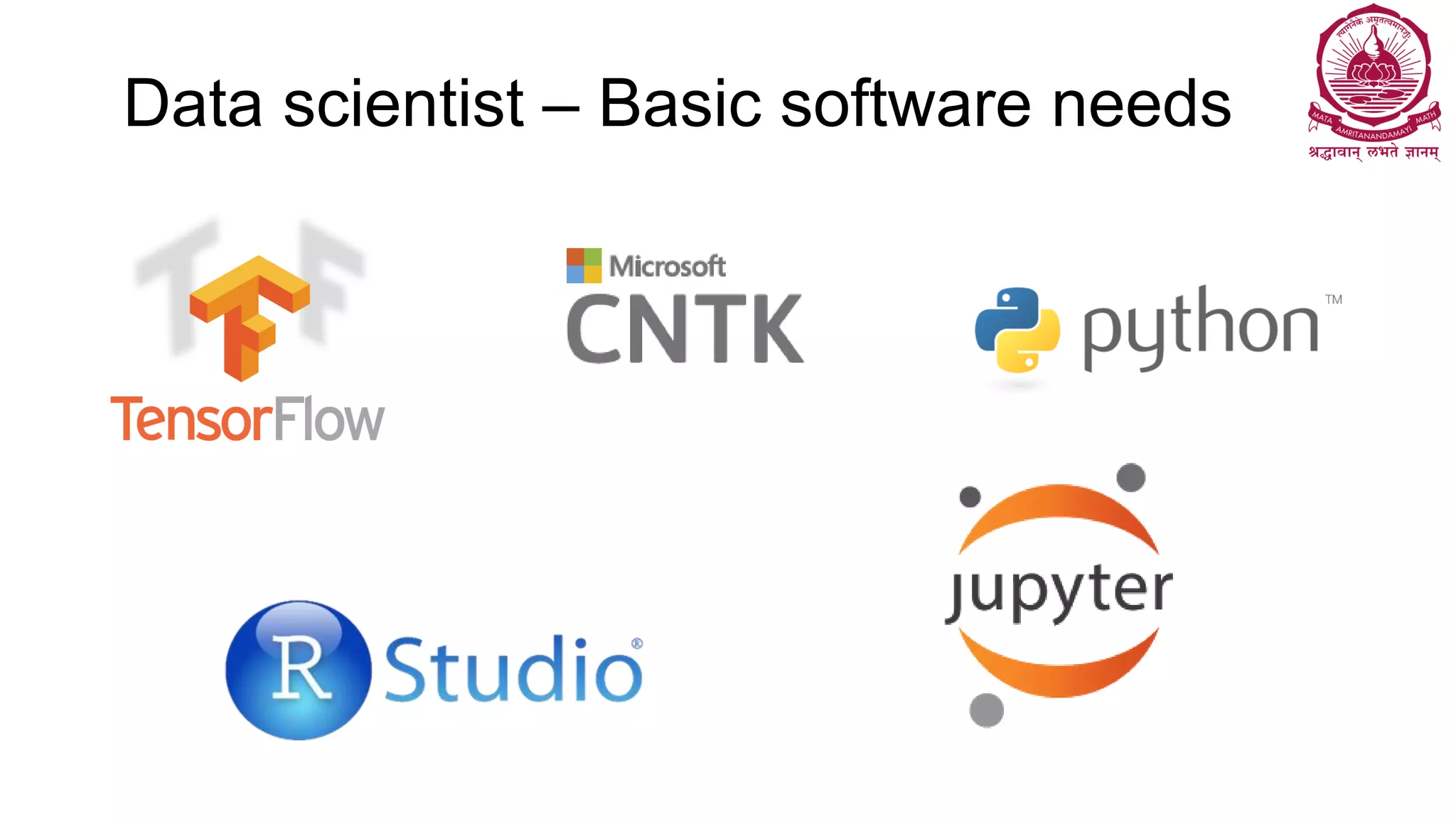 Data scientist – Basic software needs
 