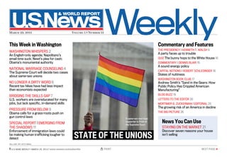 1 U.S.NEWS WEEKLY | MARCH 29, 2013 | www.usnews.com/subscribe NEXT PAGE »PRINT
eklyWeMarch 29, 2013 Volume 5 • Number 13
S...