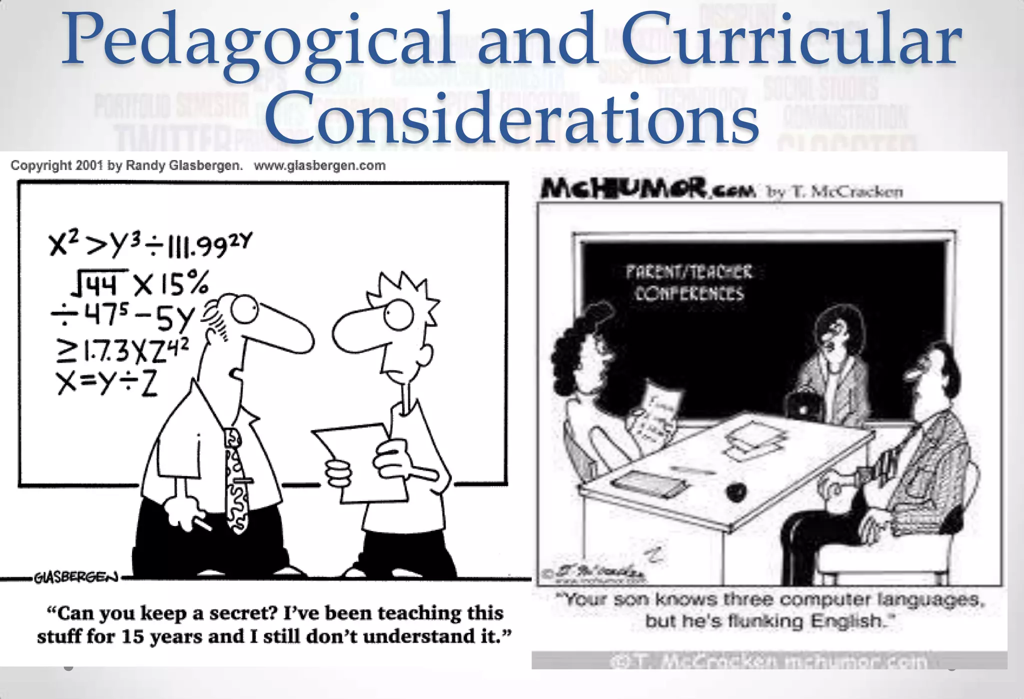 Pedagogical and Curricular
     Considerations
 