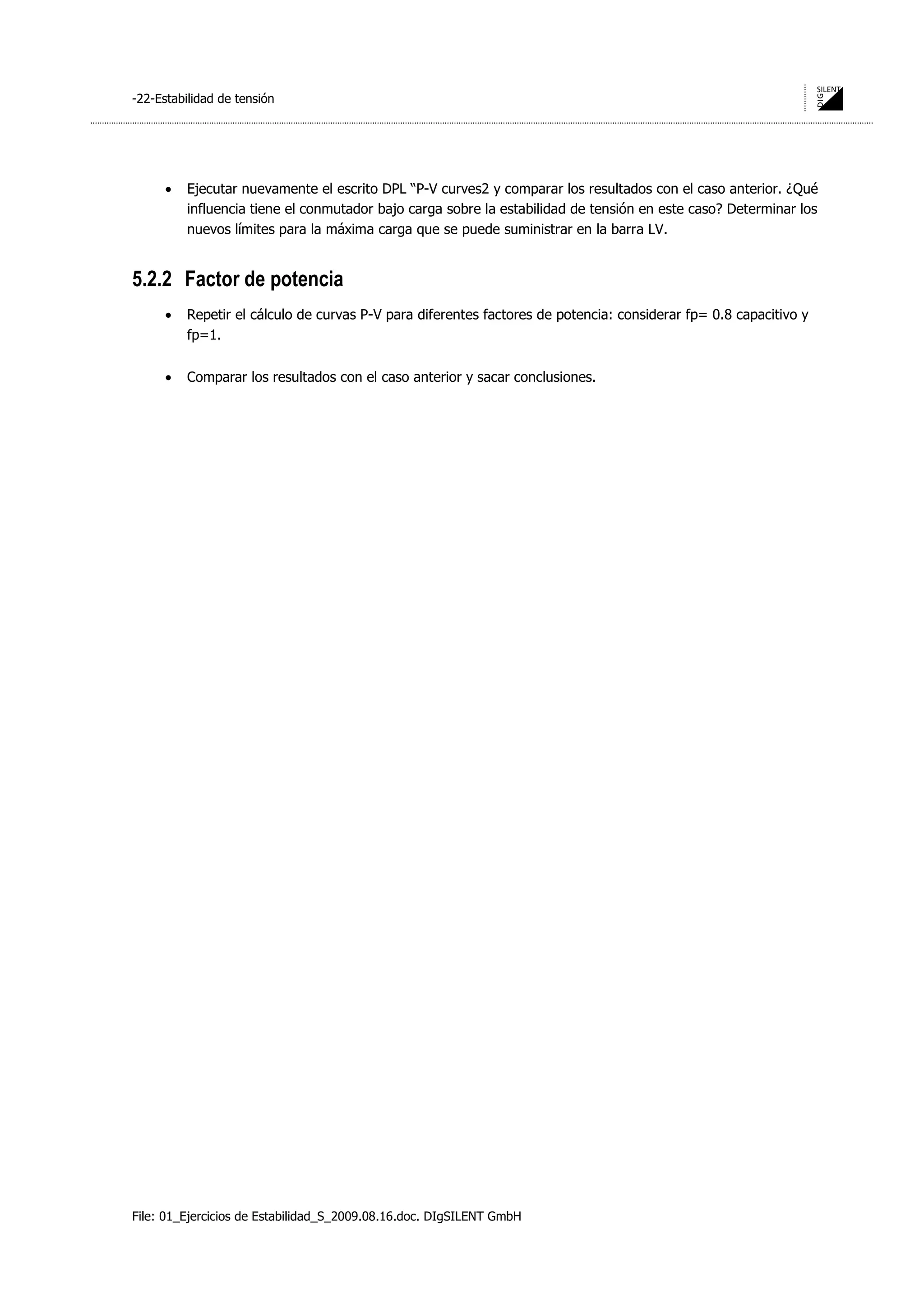 Digsilent Pf 01 Ejercicios De Estabilidad S 2009 08 16 Pdf