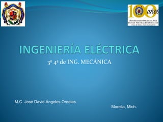 3º 4ª de ING. MECÁNICA
M.C José David Ángeles Ornelas
Morelia, Mich.
 