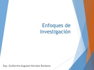 Enfoques de
Investigación
Esp. Guillermo Augusto Narváez Burbano
 
