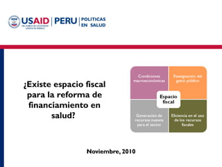 Noviembre, 2010 ¿Existe espacio fiscal para la reforma de financiamiento en salud?  