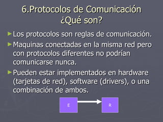 6.Protocolos de Comunicación ¿Qué son? ,[object Object],[object Object],[object Object],E R 