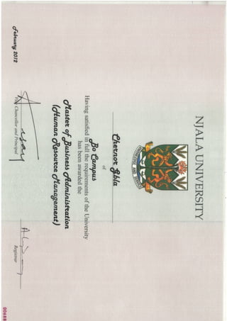 Master's Certificate