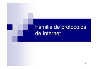 Familia de protocolos
de Internet




                    1
 