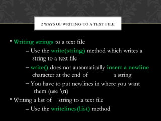 01 file handling for class use class pptx | PPTX