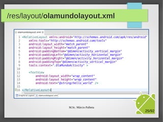/res/layout/olamundolayout.xml

M.Sc. Márcio Palheta

25/94

 