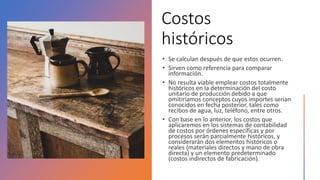 Costos
históricos
 