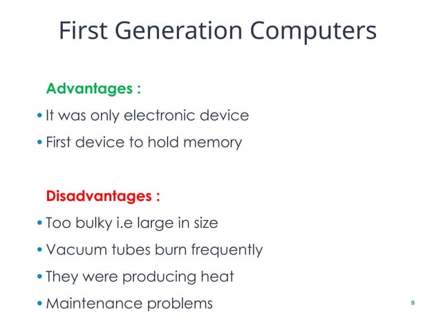 Generations of computer definition and examples | PPTX