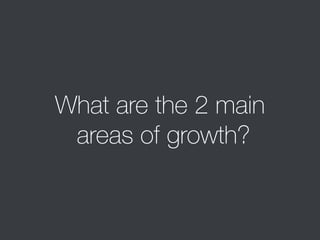What are the 2 main 
areas of growth?
 