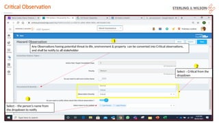 Critical Control Observation Example Hazards Observation for Safety Engineering | PPTX