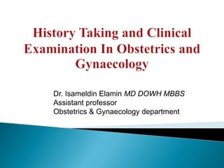 Dr. Isameldin Elamin MD DOWH MBBS
Assistant professor
Obstetrics & Gynaecology department
 