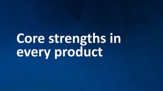 Core strengths in
every product
 