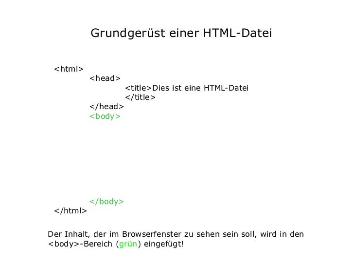 Html-Tutorial: Die Grundlagen – Grundlagen-Tutorial HTML, CSS und ...