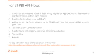 Techorama: Power BI Automation with MS Flow | PDF