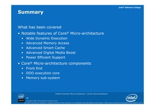 01 intel processor architecture core | PDF