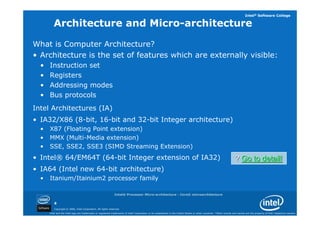 01 intel processor architecture core | PDF