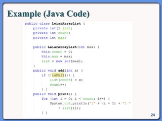 Example (Java Code)
24
 
