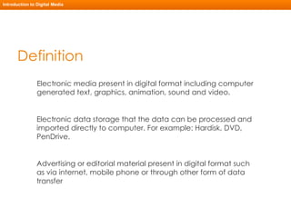 Introduction to Digital Media and Multimedia elements | PPT