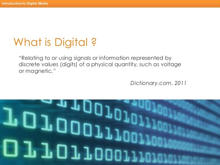Introduction to Digital Media and Multimedia elements