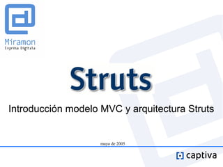 Introducción modelo MVC y arquitectura Struts


                    mayo de 2005
 