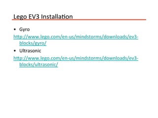 01 introduce to lego ev3 20140917 | PDF