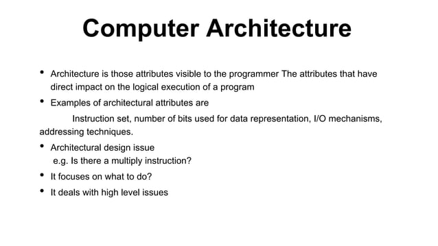 Computer Organization and Architecture Overview | PPT